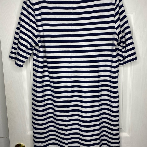 Navy Blue and White Striped Dress - Picture 2 of 2